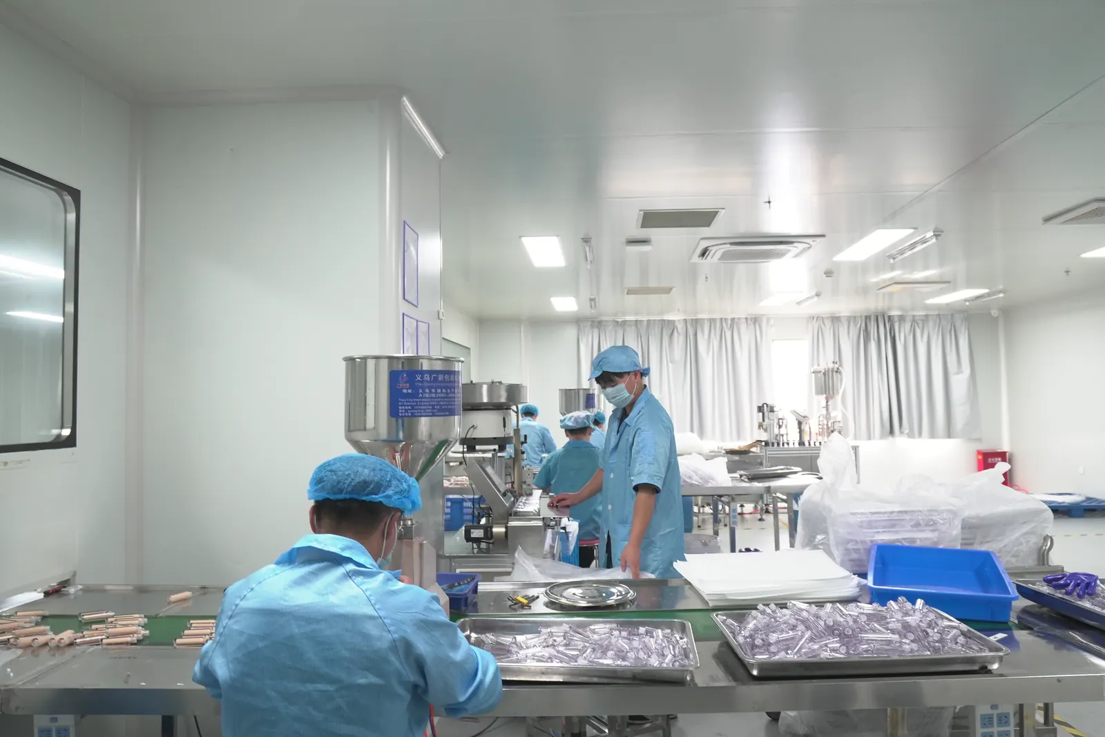 ARIS Cosmetics production staff working in clean room