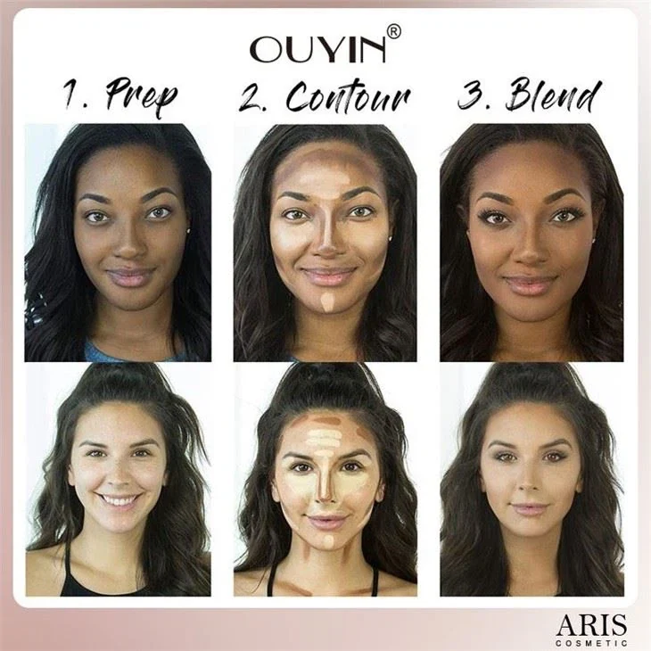 OUYIN Creamy Contour And Highlighter Makeup Kit - Contour/Concealer Palette view 2