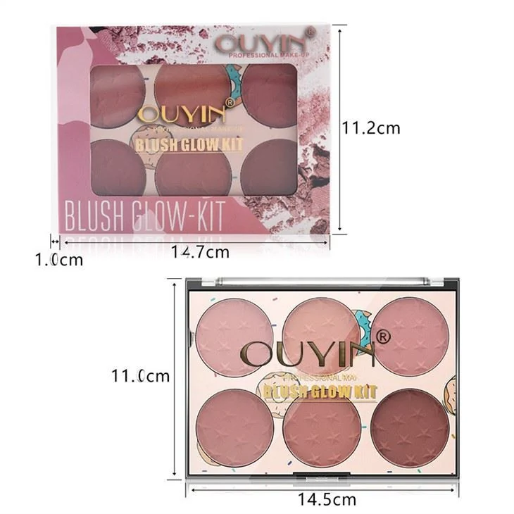 Six-color Natural Lasting Rouge blush Palette view 2