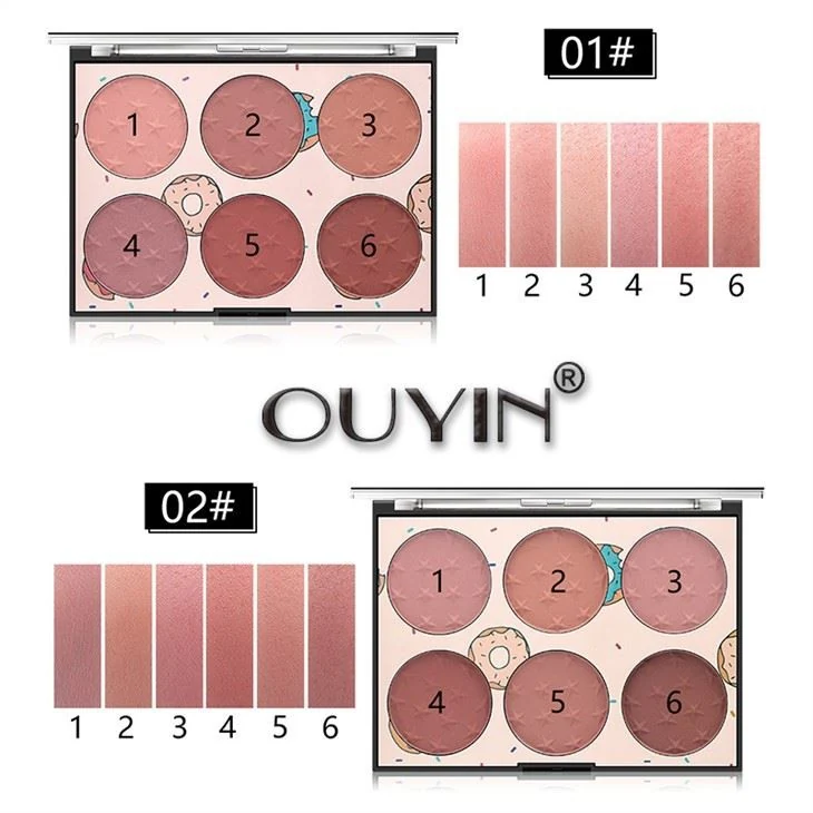 Six-color Natural Lasting Rouge blush Palette view 3